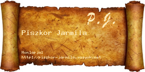 Piszkor Jarmila névjegykártya